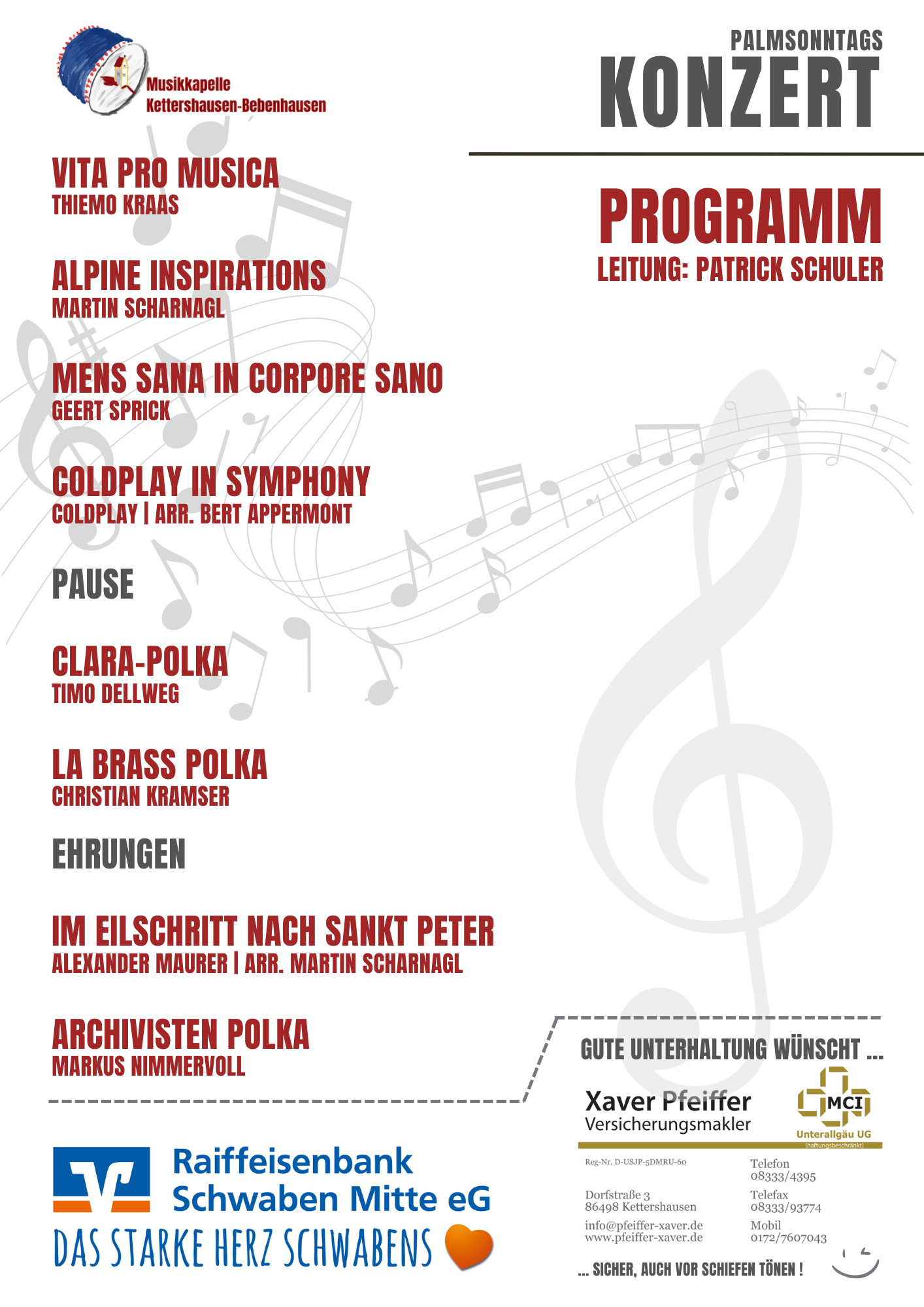 Programm Palmsonntagskonzert